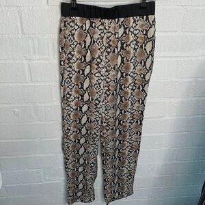 Naked Wardrobe Women's High Waisted Animal Print Snakeskin Pants sz S